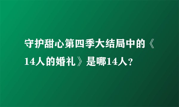 守护甜心第四季大结局中的《14人的婚礼》是哪14人？