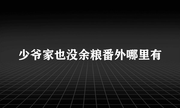 少爷家也没余粮番外哪里有