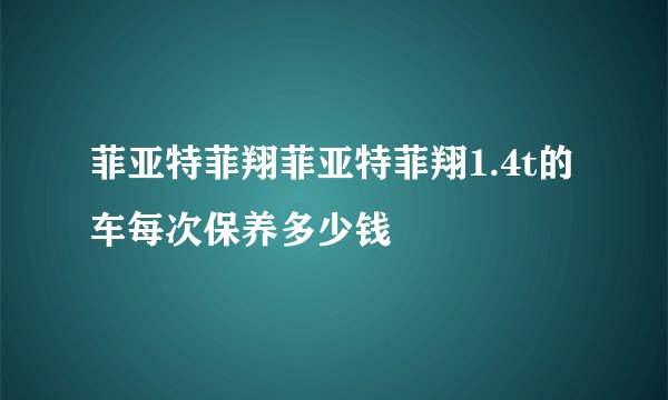 菲亚特菲翔菲亚特菲翔1.4t的车每次保养多少钱