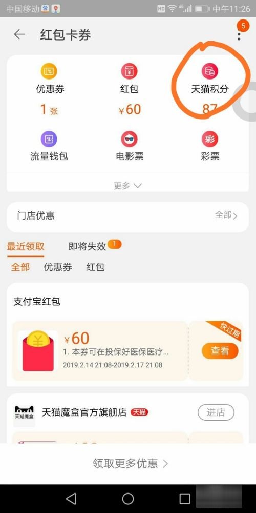 怎么查询天猫积分明细？