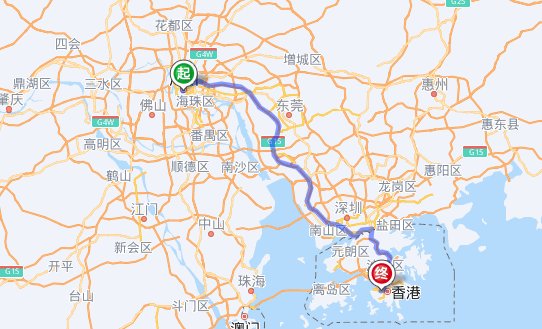 广州开车过去香港有多少公里路程啊？