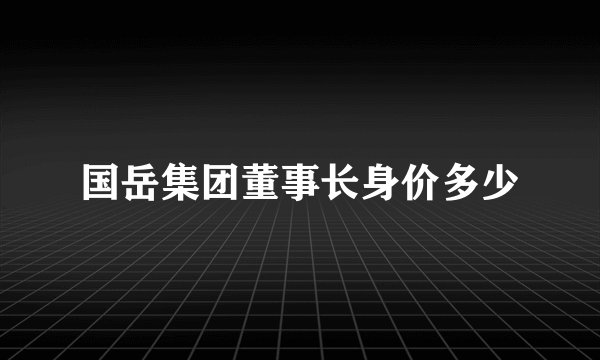 国岳集团董事长身价多少