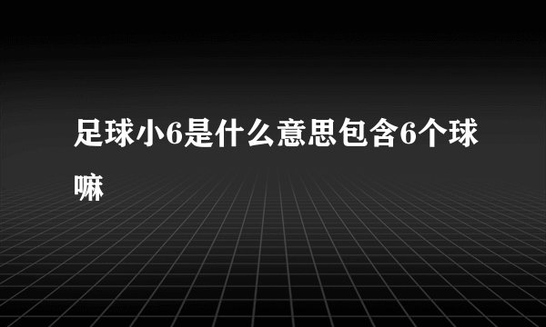 足球小6是什么意思包含6个球嘛