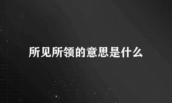 所见所领的意思是什么
