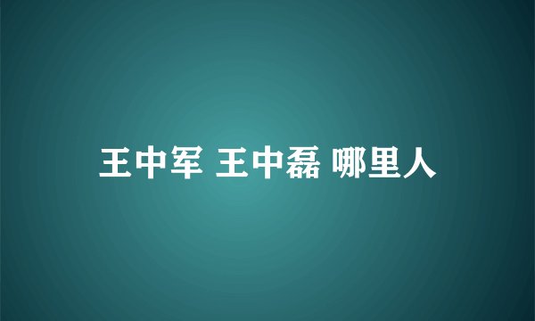 王中军 王中磊 哪里人