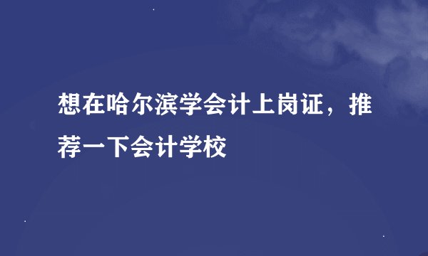 想在哈尔滨学会计上岗证，推荐一下会计学校