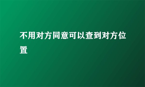 不用对方同意可以查到对方位置