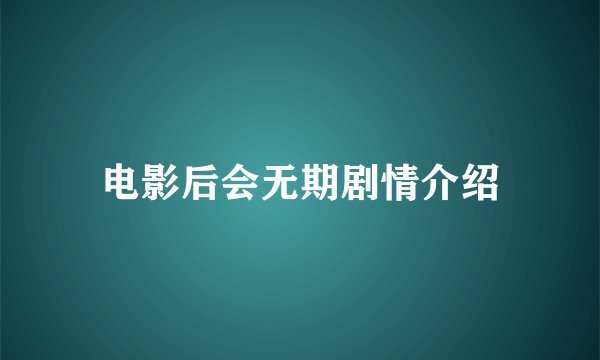 电影后会无期剧情介绍