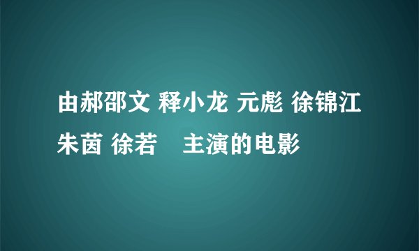 由郝邵文 释小龙 元彪 徐锦江 朱茵 徐若瑄主演的电影