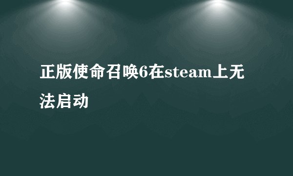 正版使命召唤6在steam上无法启动