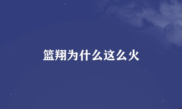篮翔为什么这么火