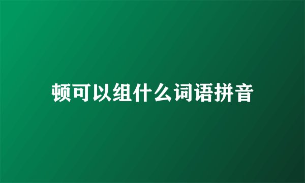 顿可以组什么词语拼音