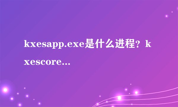 kxesapp.exe是什么进程？kxescore.exe又是什么进程？是同是存在的吗？是毒么？是该怎么杀？