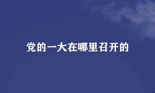 党的一大在哪里召开的