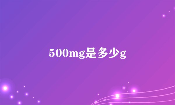 500mg是多少g
