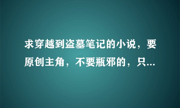求穿越到盗墓笔记的小说，要原创主角，不要瓶邪的，只要完结就行不管几本，发名字就可以。高悬赏