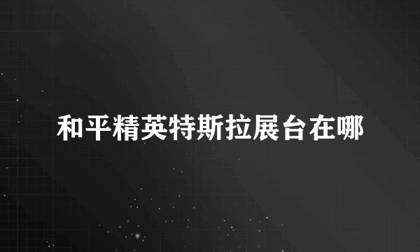 和平精英特斯拉展台在哪