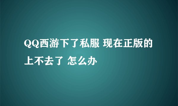 QQ西游下了私服 现在正版的上不去了 怎么办
