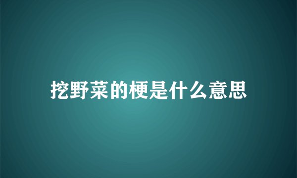 挖野菜的梗是什么意思