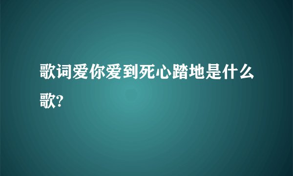 歌词爱你爱到死心踏地是什么歌?