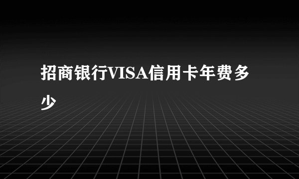招商银行VISA信用卡年费多少