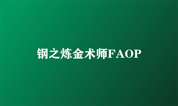 钢之炼金术师FAOP