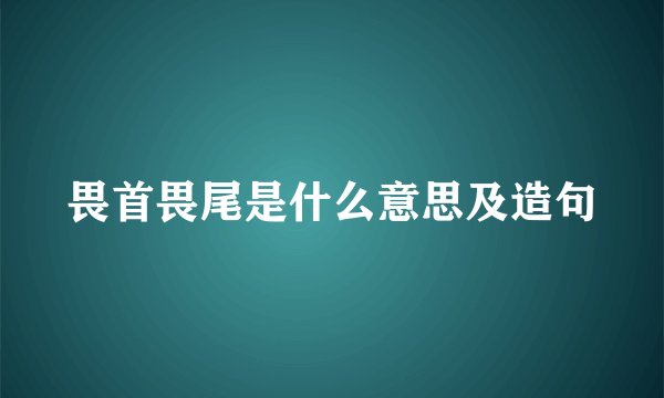 畏首畏尾是什么意思及造句