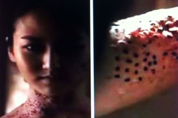 芝麻女孩儿原图恐怖图片 芝麻已经镶嵌在女孩身上