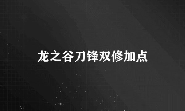 龙之谷刀锋双修加点