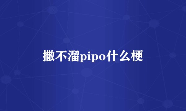 撒不溜pipo什么梗