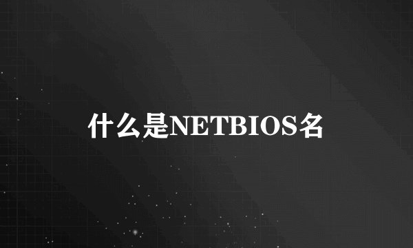 什么是NETBIOS名