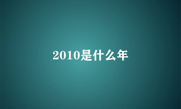2010是什么年