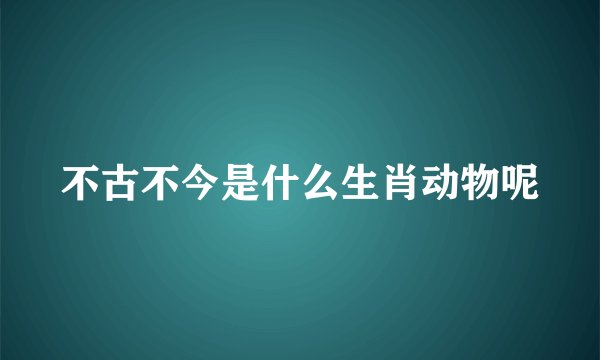 不古不今是什么生肖动物呢
