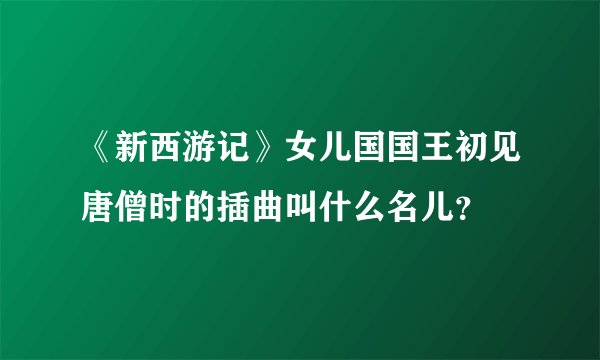 《新西游记》女儿国国王初见唐僧时的插曲叫什么名儿？