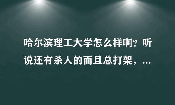 哈尔滨理工大学怎么样啊？听说还有杀人的而且总打架，这是真的吗？