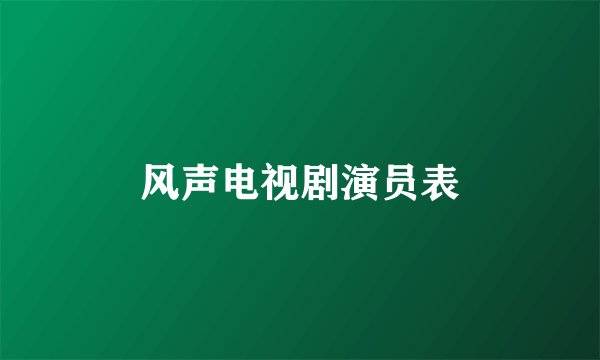 风声电视剧演员表