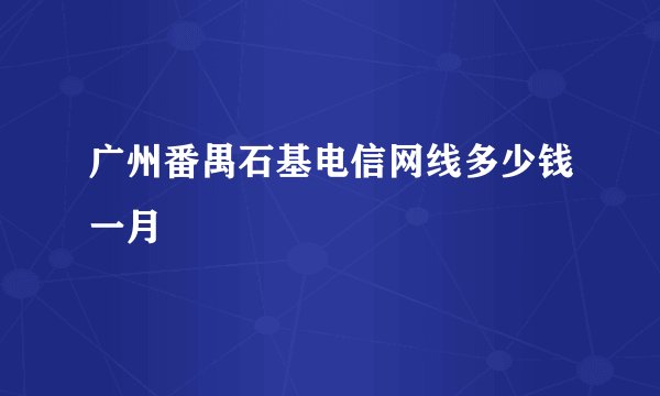 广州番禺石基电信网线多少钱一月