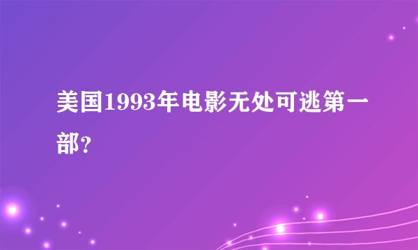 美国1993年电影无处可逃第一部？