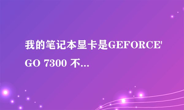 我的笔记本显卡是GEFORCE'GO 7300 不知道怎么样?