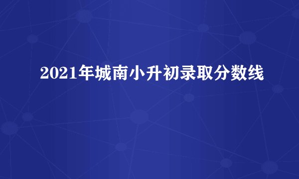 2021年城南小升初录取分数线