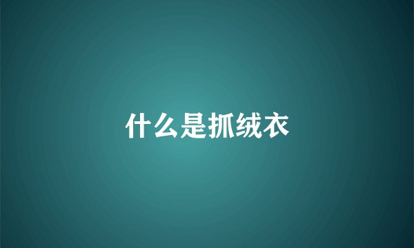 什么是抓绒衣