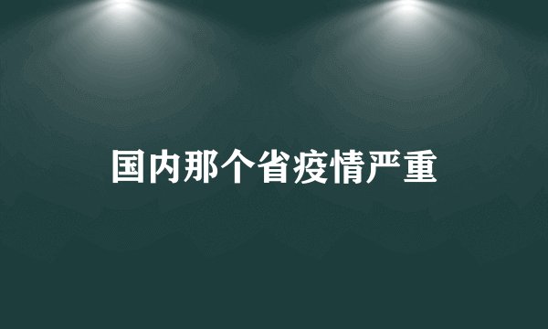 国内那个省疫情严重