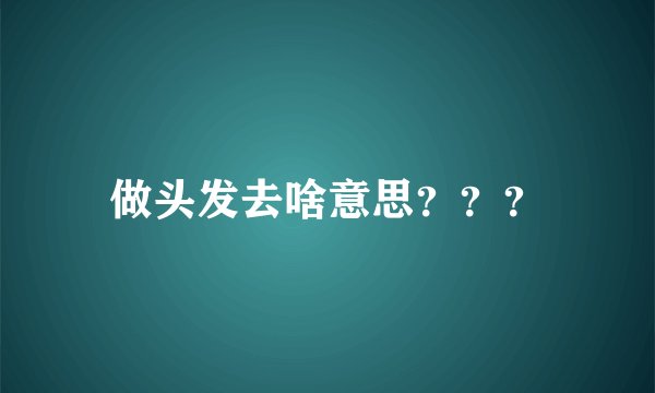 做头发去啥意思？？？
