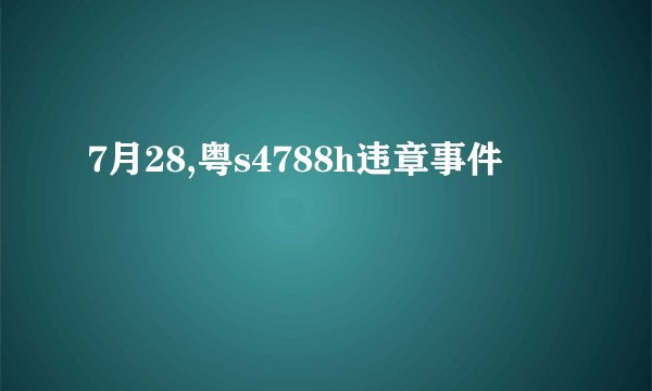 7月28,粤s4788h违章事件