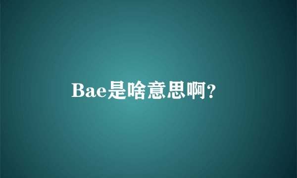 Bae是啥意思啊？