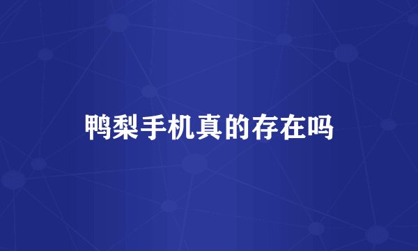 鸭梨手机真的存在吗