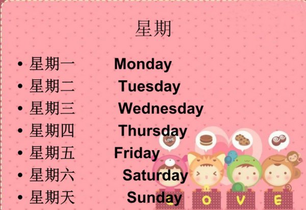 周一的英文怎么写？