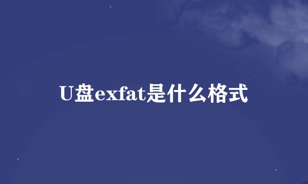 U盘exfat是什么格式