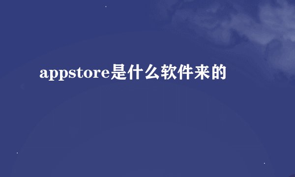 appstore是什么软件来的