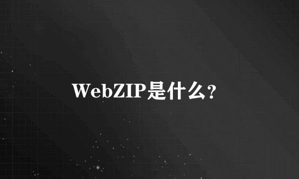 WebZIP是什么？